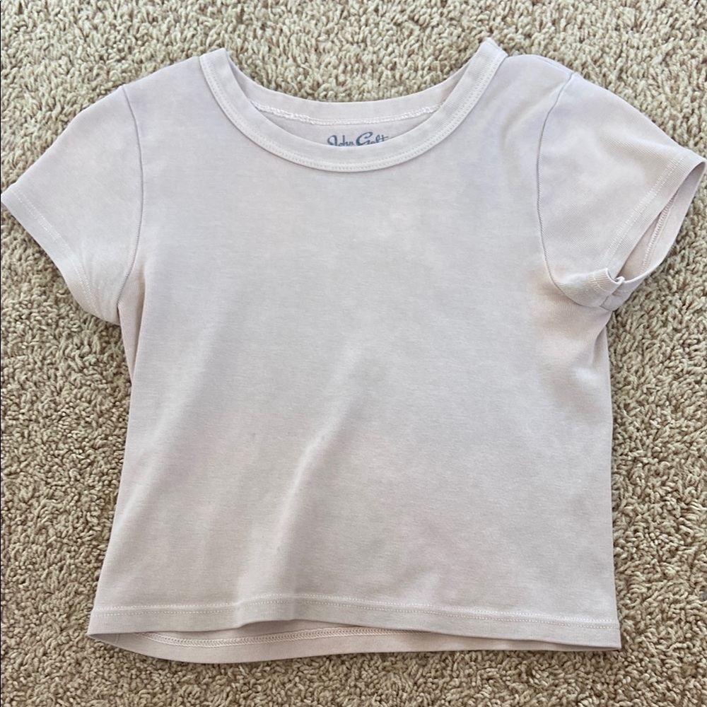 Brandy Melville Cream Short Sleeve Tee